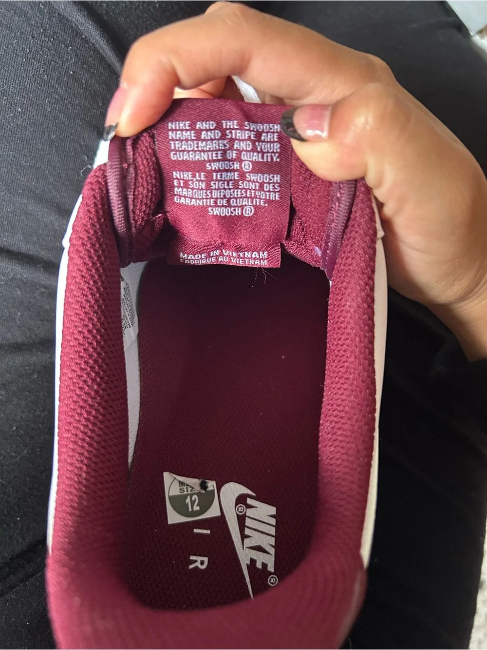 Nike Air Force 1 White and Burgundy Men’s Sneakers